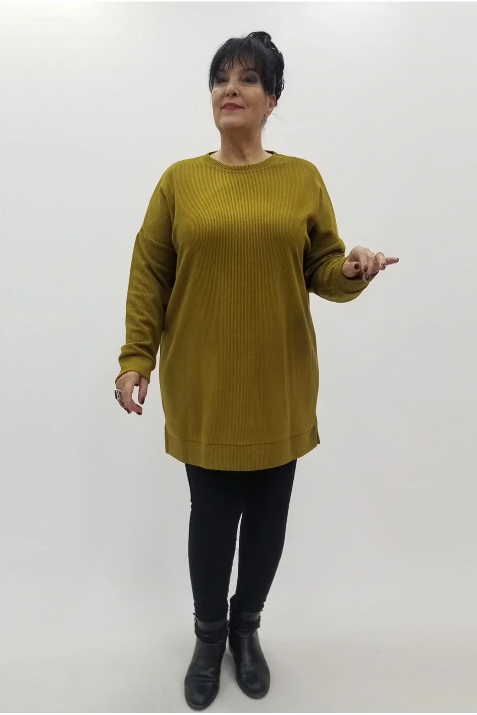 Miraggio Büyük Beden Tunik 4103 YAĞ YEŞİLİ