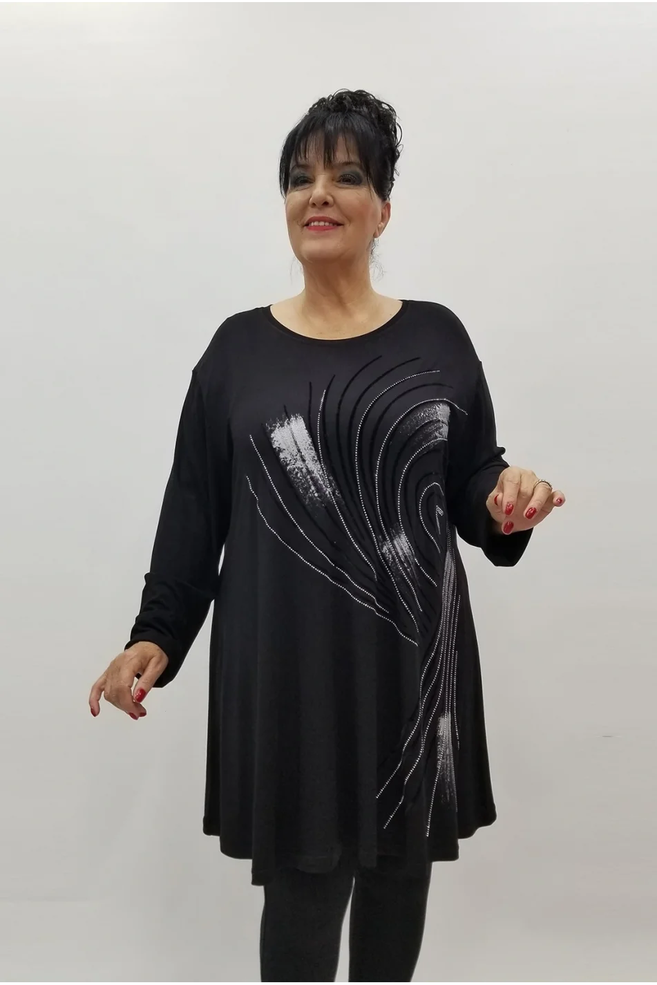 Miraggio Büyük Beden Tunik 4118 SİY-GÜMÜŞ