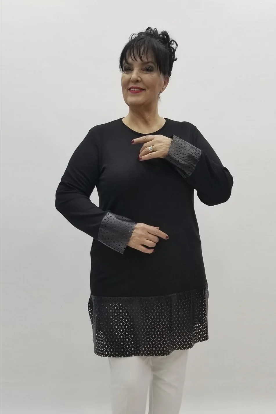 Miraggio Büyük Beden Tunik 98307 SİYAH