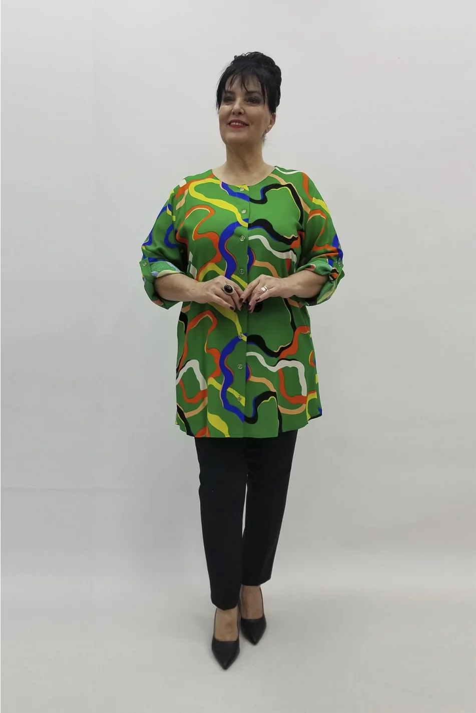 Miraggio Büyük Beden Tunik 98479 YEŞİL