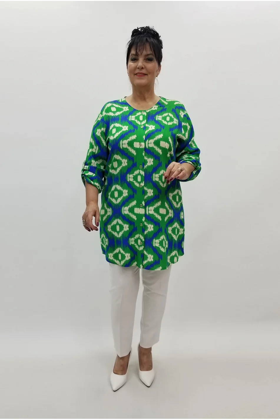 Miraggio Büyük Beden Tunik 98626 YEŞİL