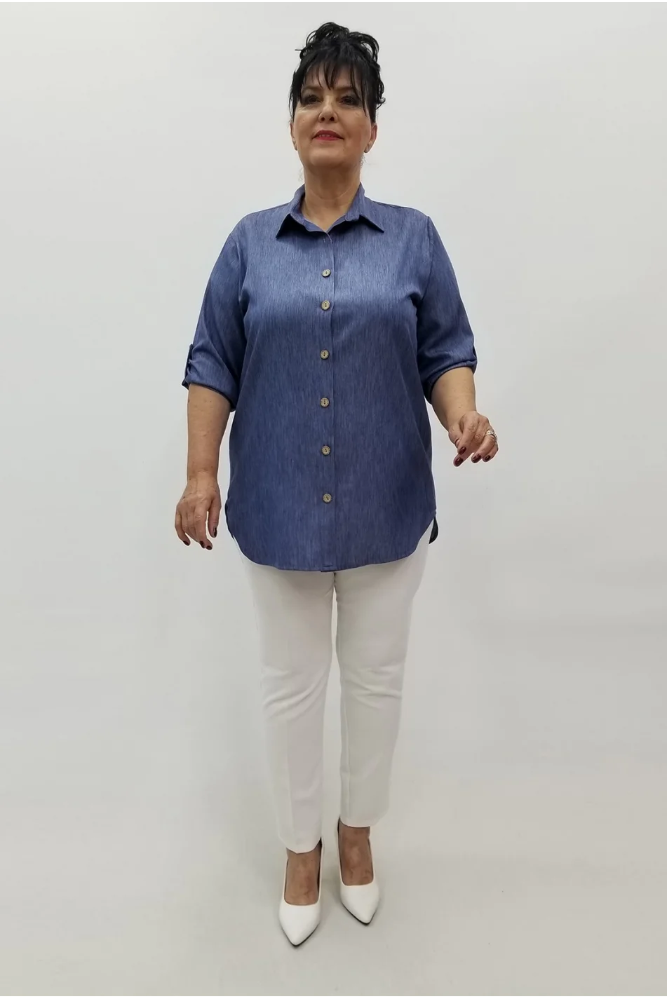 Miraggio Büyük Beden Tunik 99694 KOT MAVİ