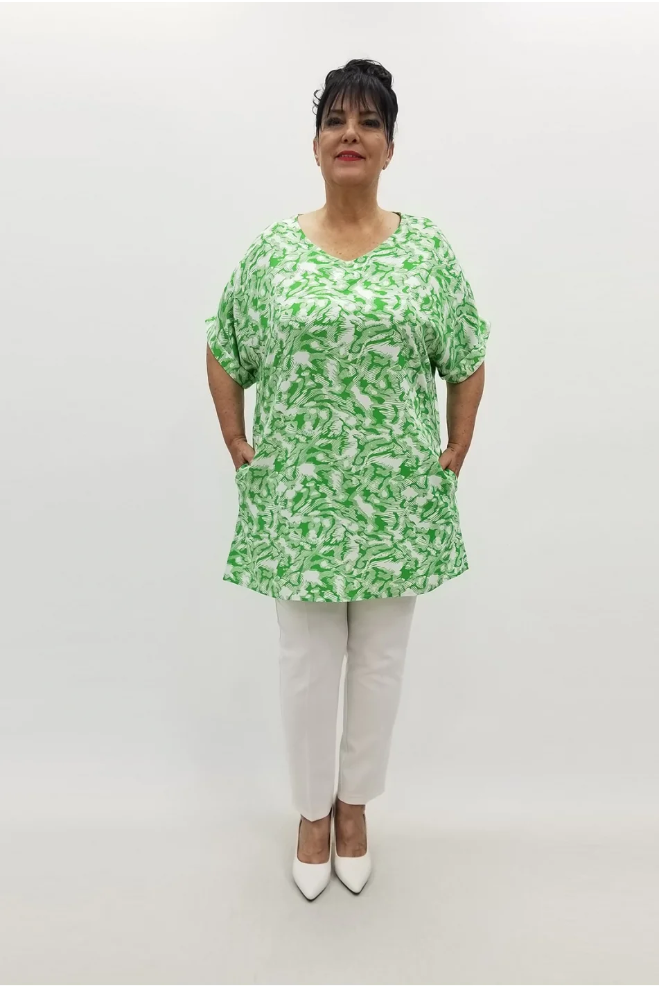 Miraggio Büyük Beden Tunik 99726 YEŞİL