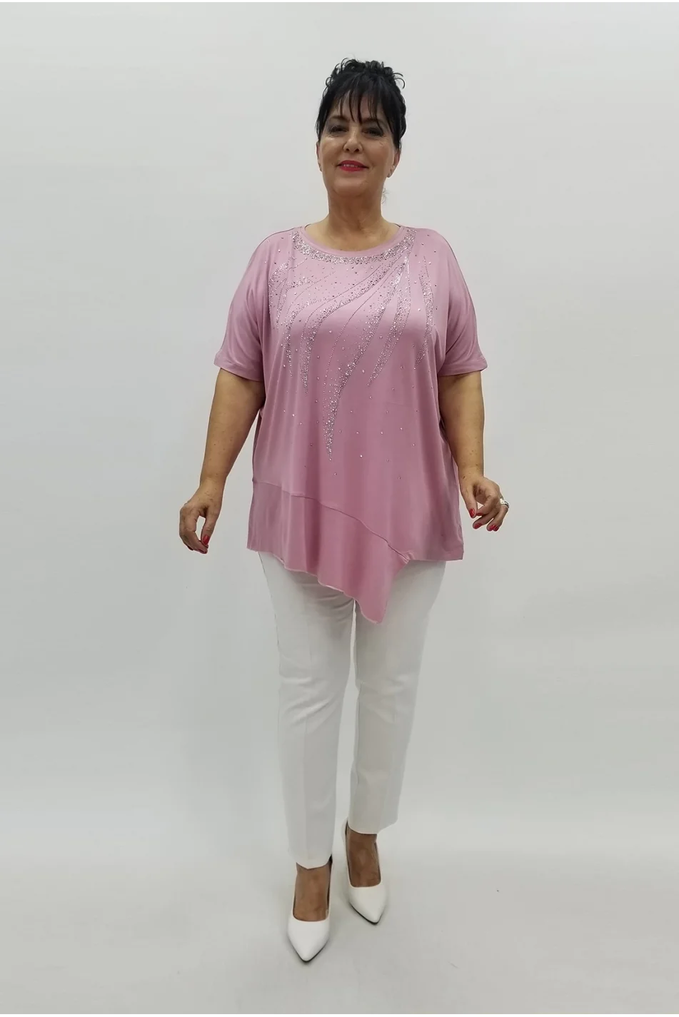 Miraggio Büyük Beden Tunik 99773 GÜL KURUSU