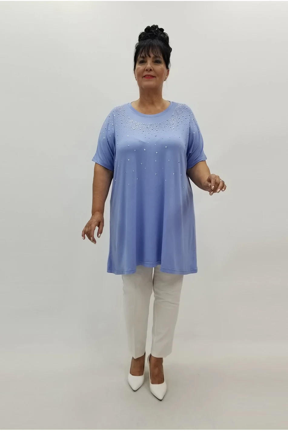 Miraggio Büyük Beden Tunik 99859 A-MAVİ