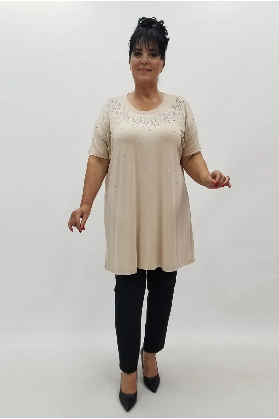 Miraggio Büyük Beden Tunik 99859 BEJ