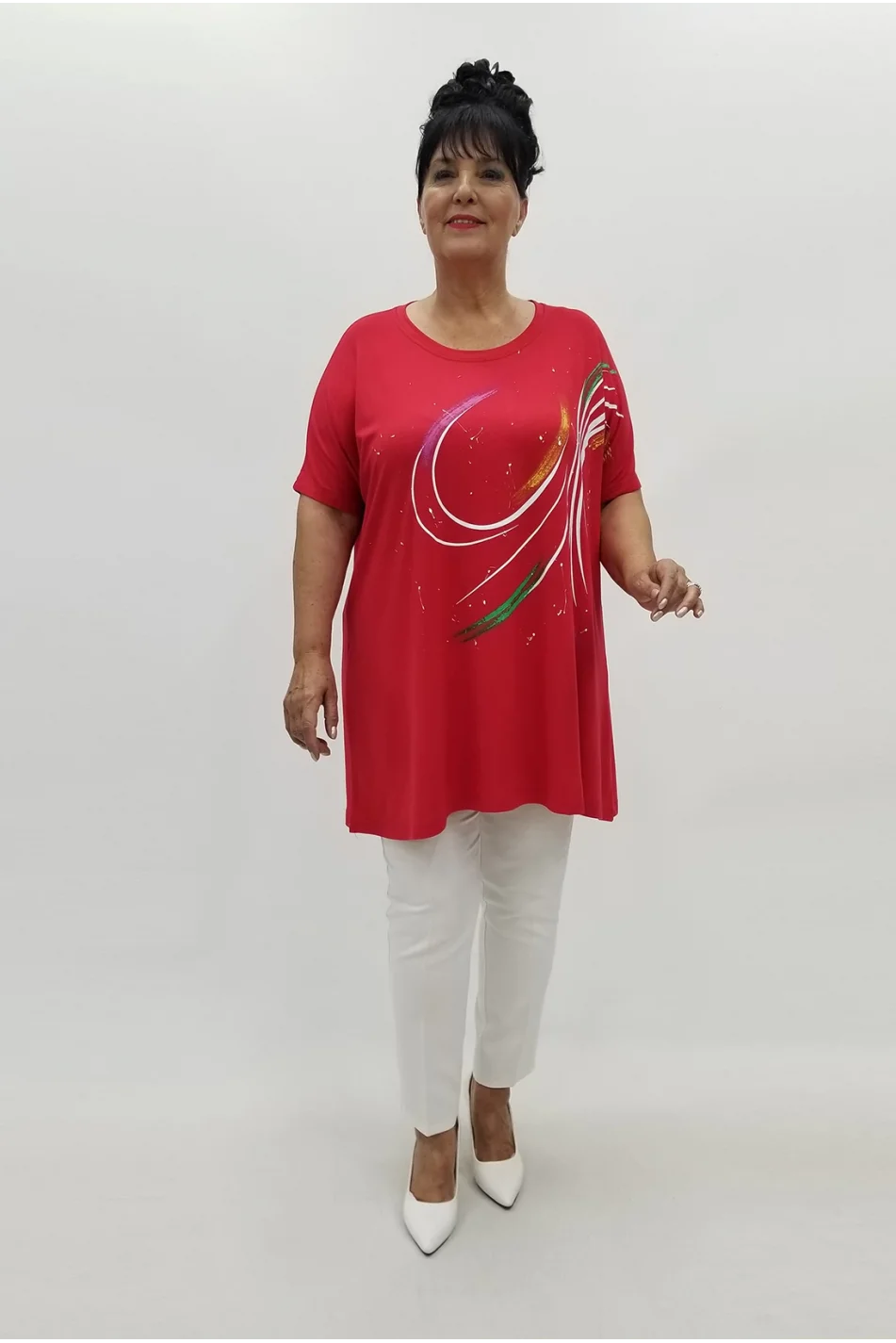 Miraggio Büyük Beden Tunik 99863 KIRMIZI