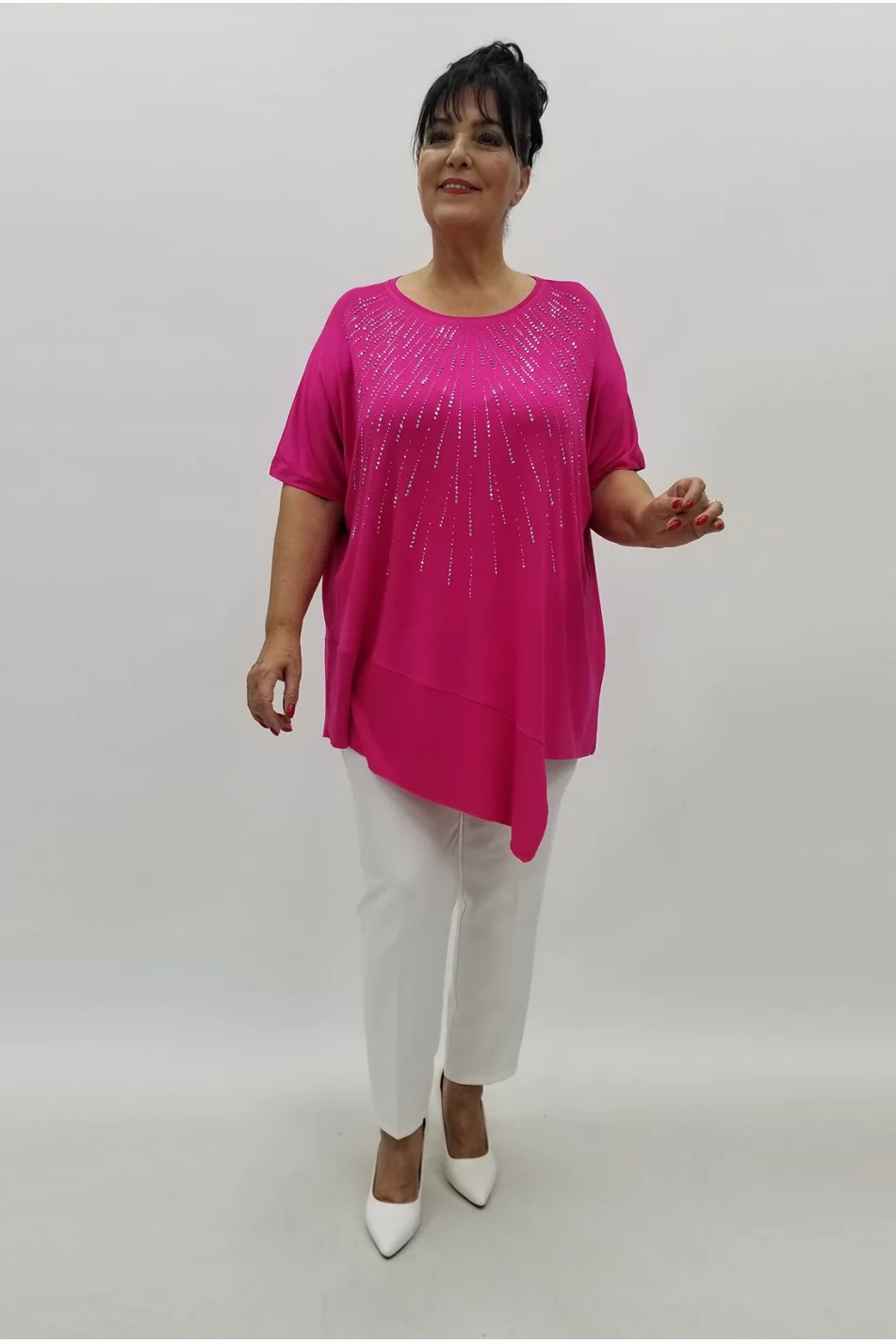 Miraggio Büyük Beden Tunik 99871 FUŞYA