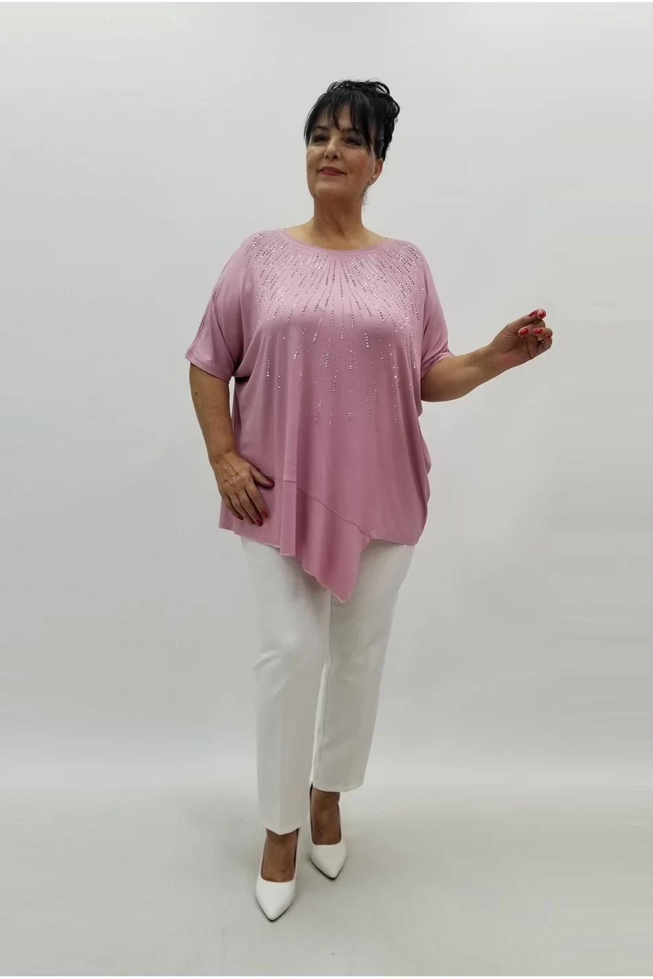 Miraggio Büyük Beden Tunik 99871 GÜL KURUSU