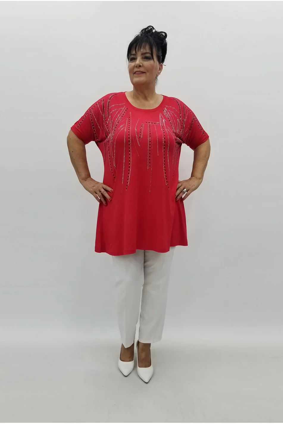 Miraggio Büyük Beden Tunik 99874 KIRMIZI