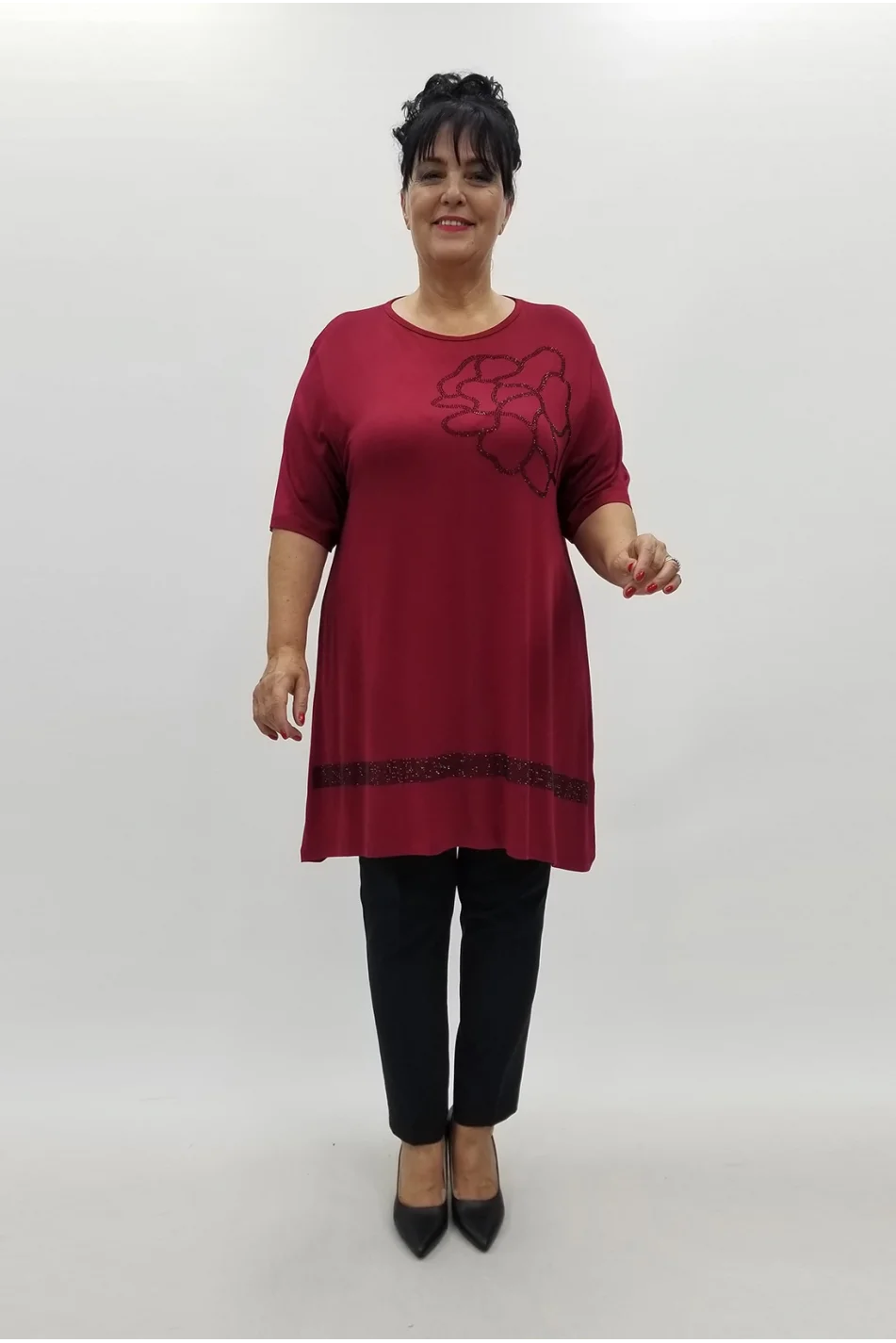 Miraggio Büyük Beden Tunik 99923 BORDO