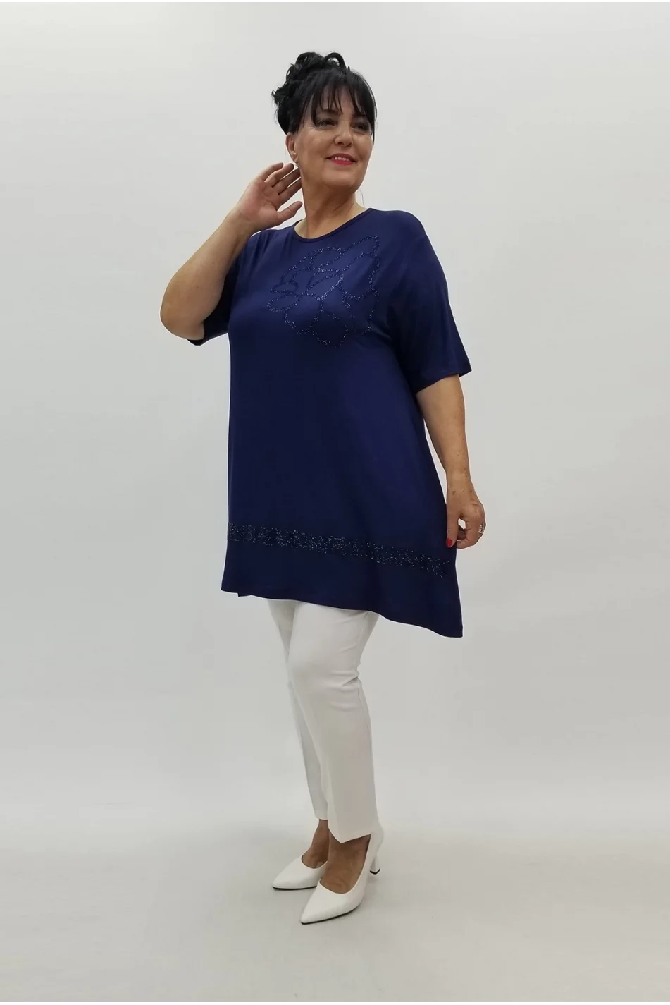 Miraggio Büyük Beden Tunik 99923 LACİVERT