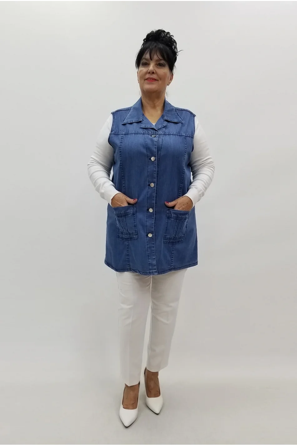 Miraggio Büyük Beden Yelek 4042 KOT MAVİ