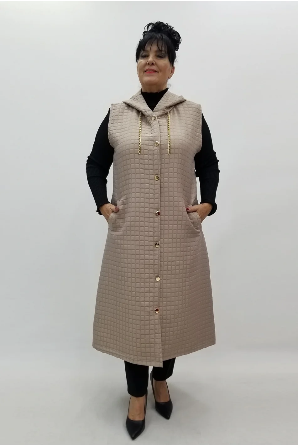 Miraggio Büyük Beden Yelek 4057 BEJ