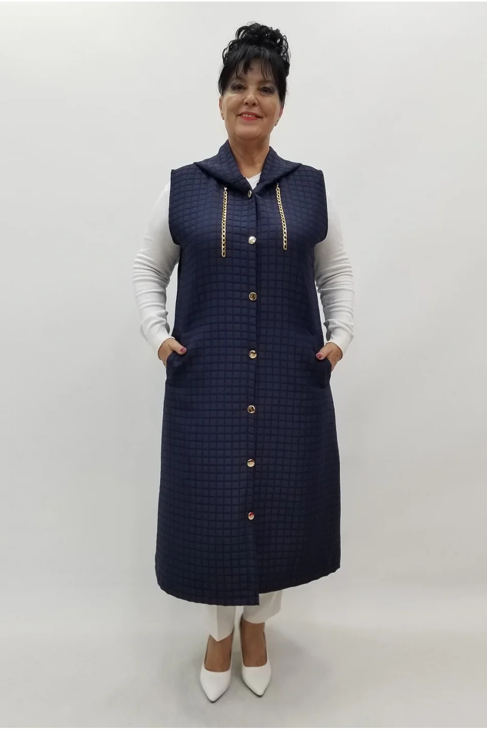 Miraggio Büyük Beden Yelek 4057 LACİVERT