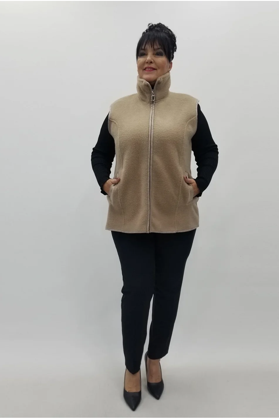 Miraggio Büyük Beden Yelek 4067 A-KAHVE