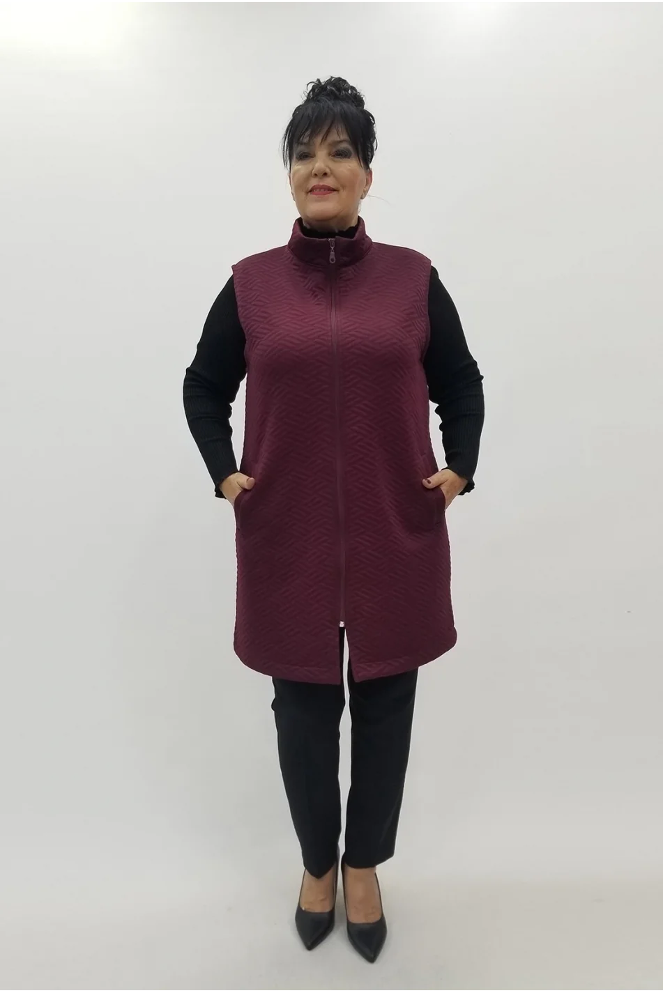 Miraggio Büyük Beden Yelek 4108 BORDO