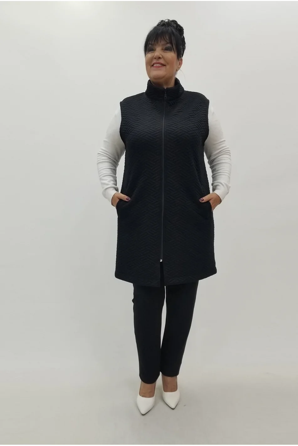 Miraggio Büyük Beden Yelek 4108 SİYAH