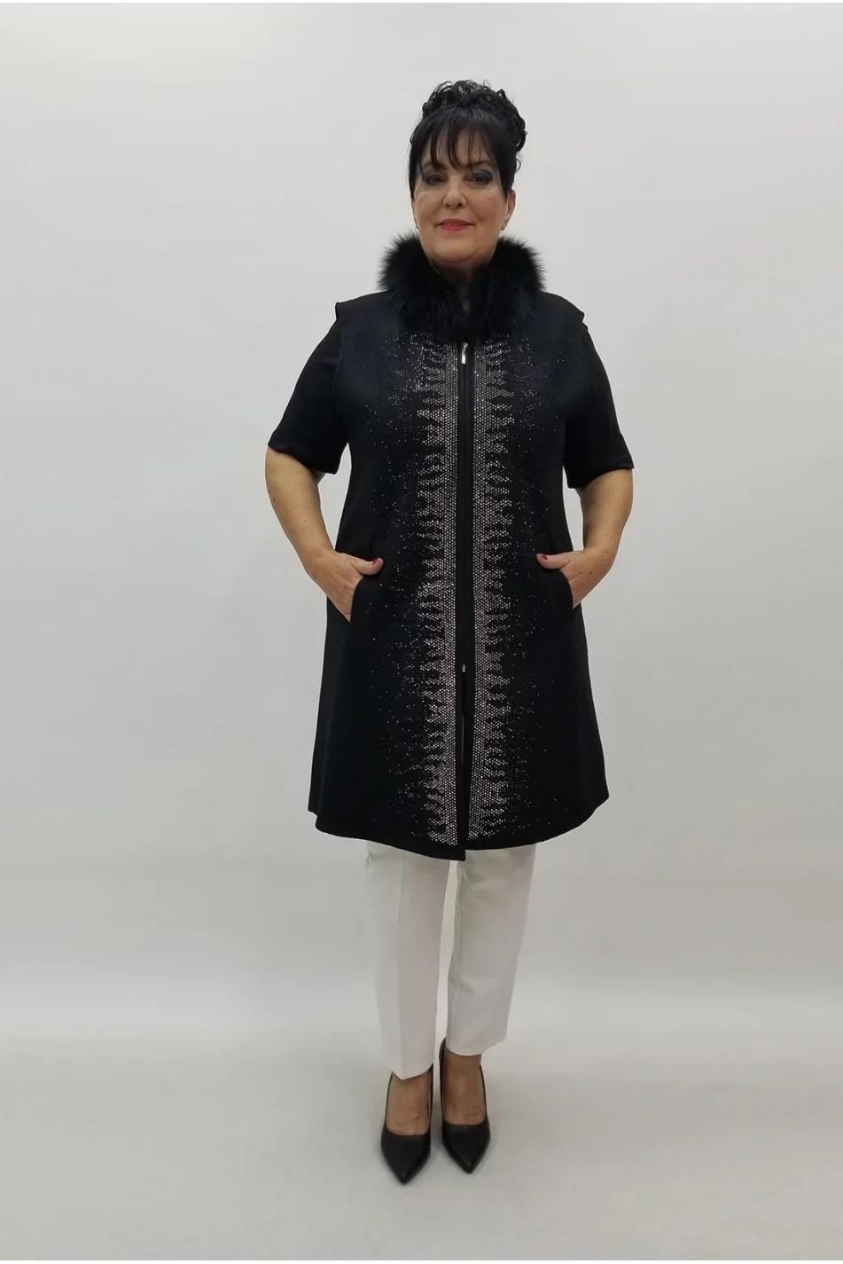 Miraggio Büyük Beden Yelek 4142 SİYAH