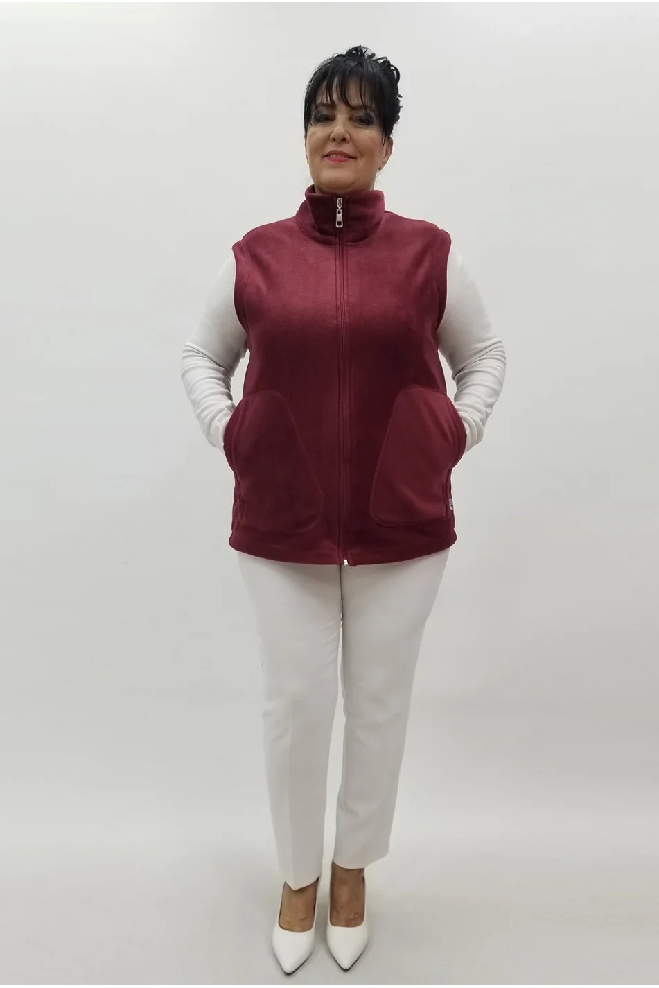 Miraggio Büyük Beden Yelek 4178 BORDO