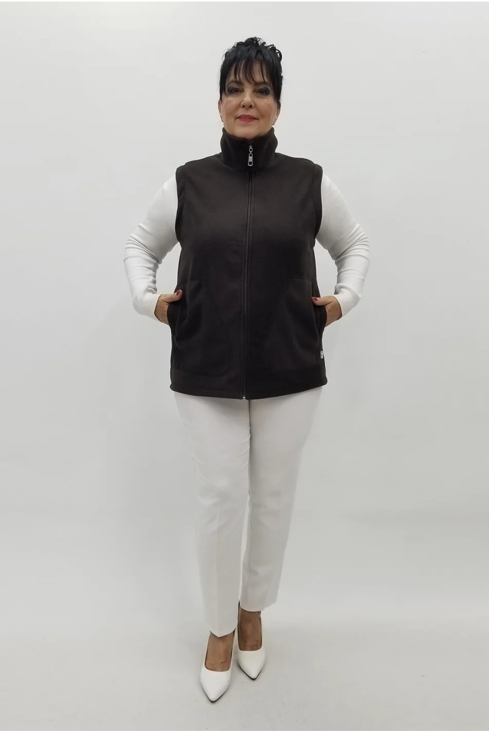 Miraggio Büyük Beden Yelek 4178 KAHVE