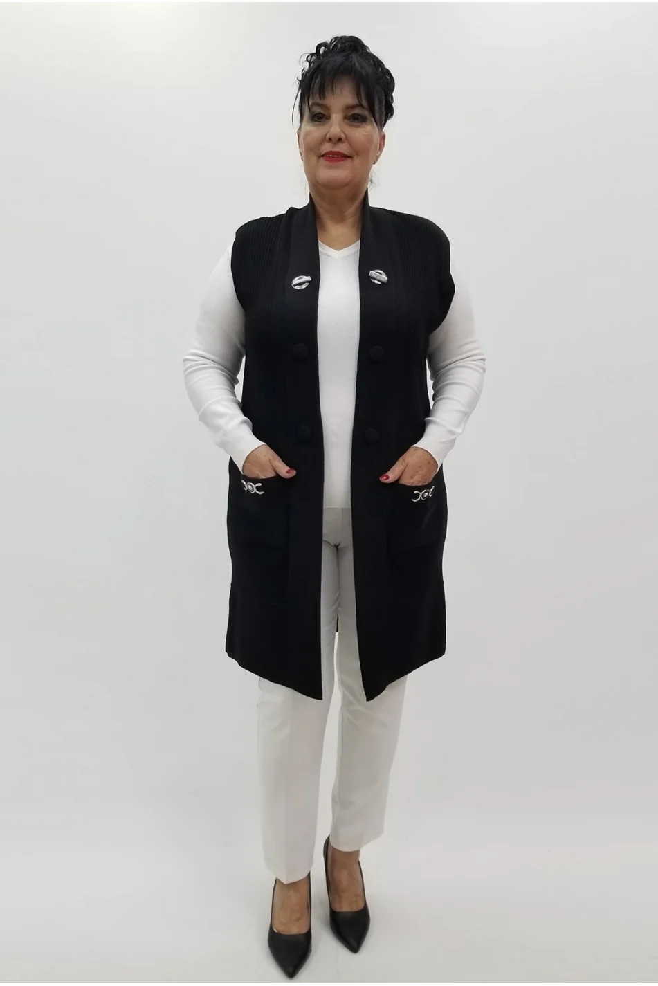 Miraggio Büyük Beden Yelek 4233 SİYAH