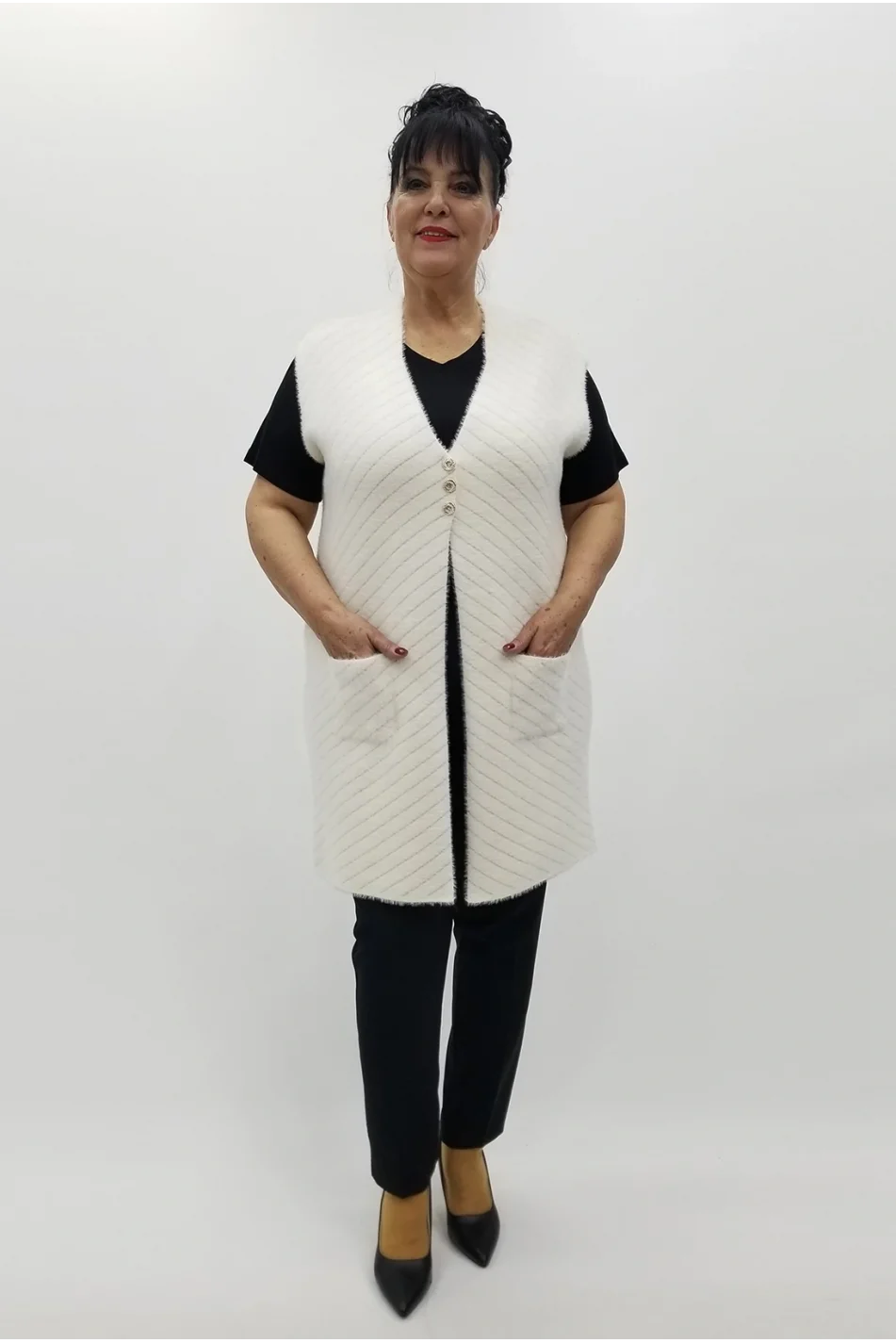 Miraggio Büyük Beden Yelek 4234 EKRU