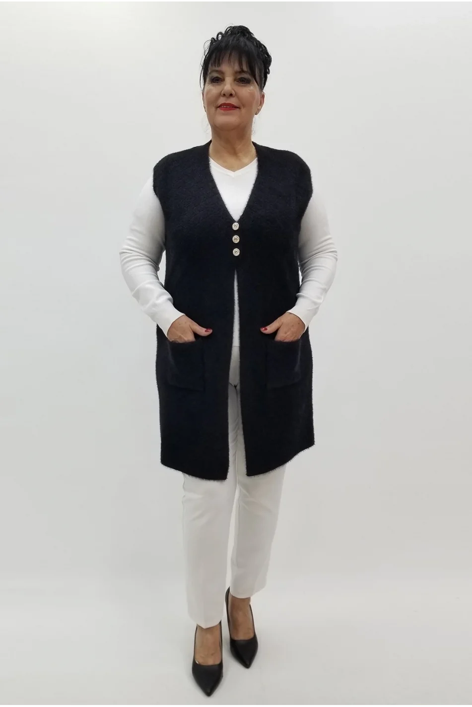 Miraggio Büyük Beden Yelek 4234 SİYAH