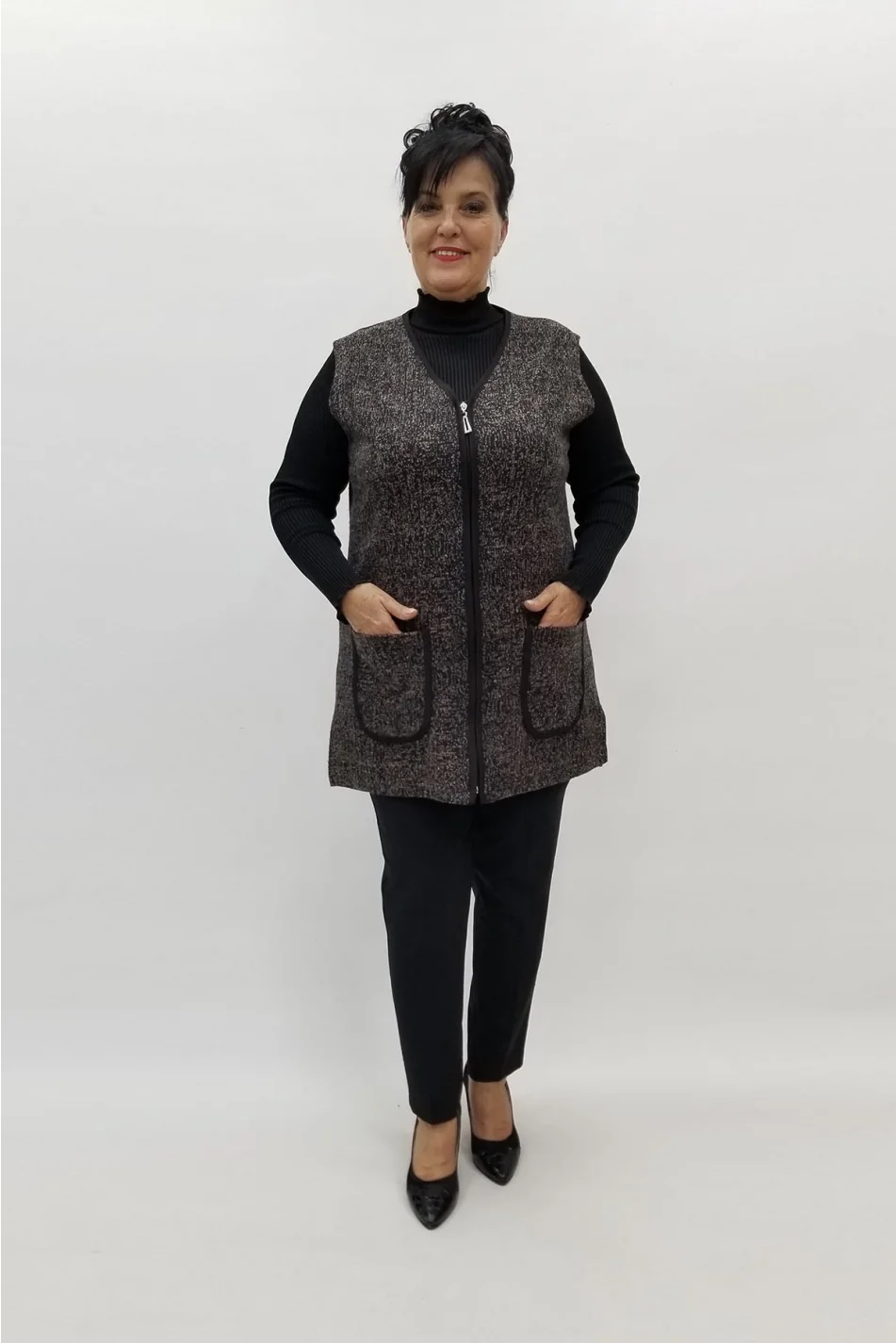 Miraggio Büyük Beden Yelek 98162 KAHVE