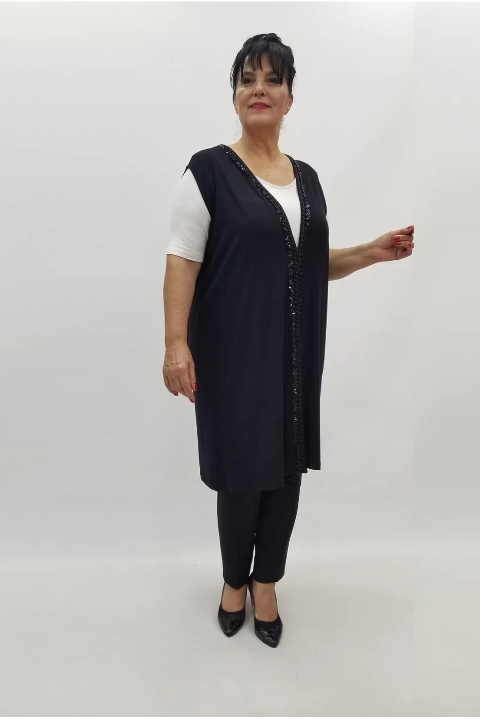 Miraggio Büyük Beden Yelek 99032 SİYAH