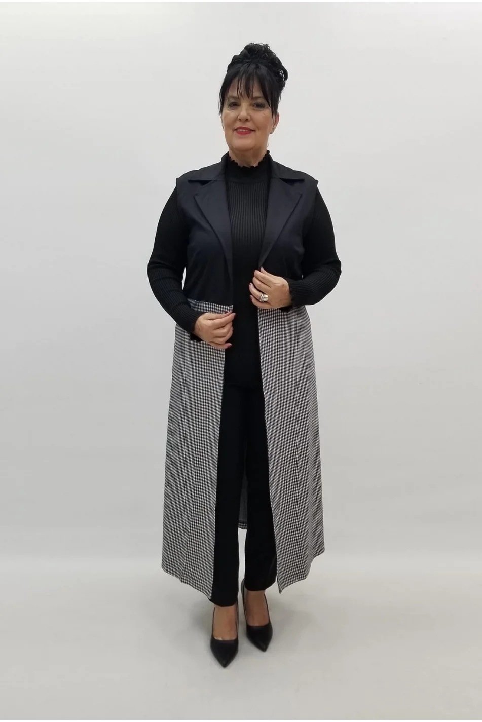 Miraggio Büyük Beden Yelek 99080 SİYAH/BEYAZ