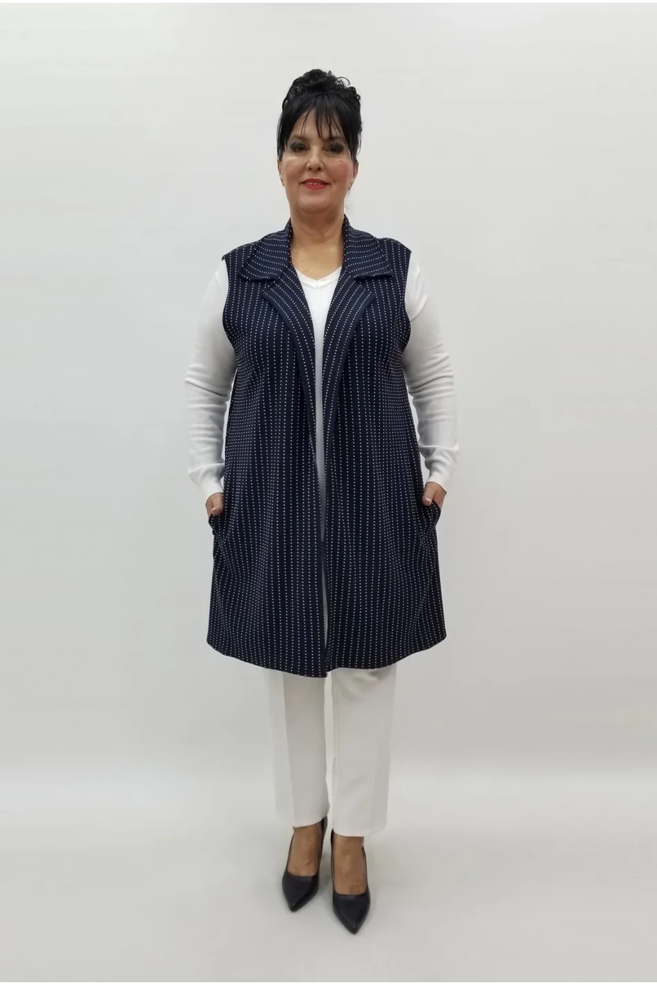 Miraggio Büyük Beden Yelek 99144 LACİVERT