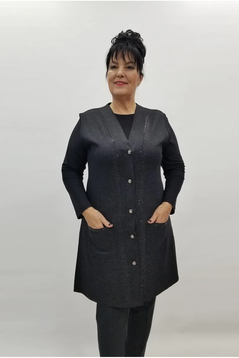 Miraggio Büyük Beden Yelek 99314 SİYAH