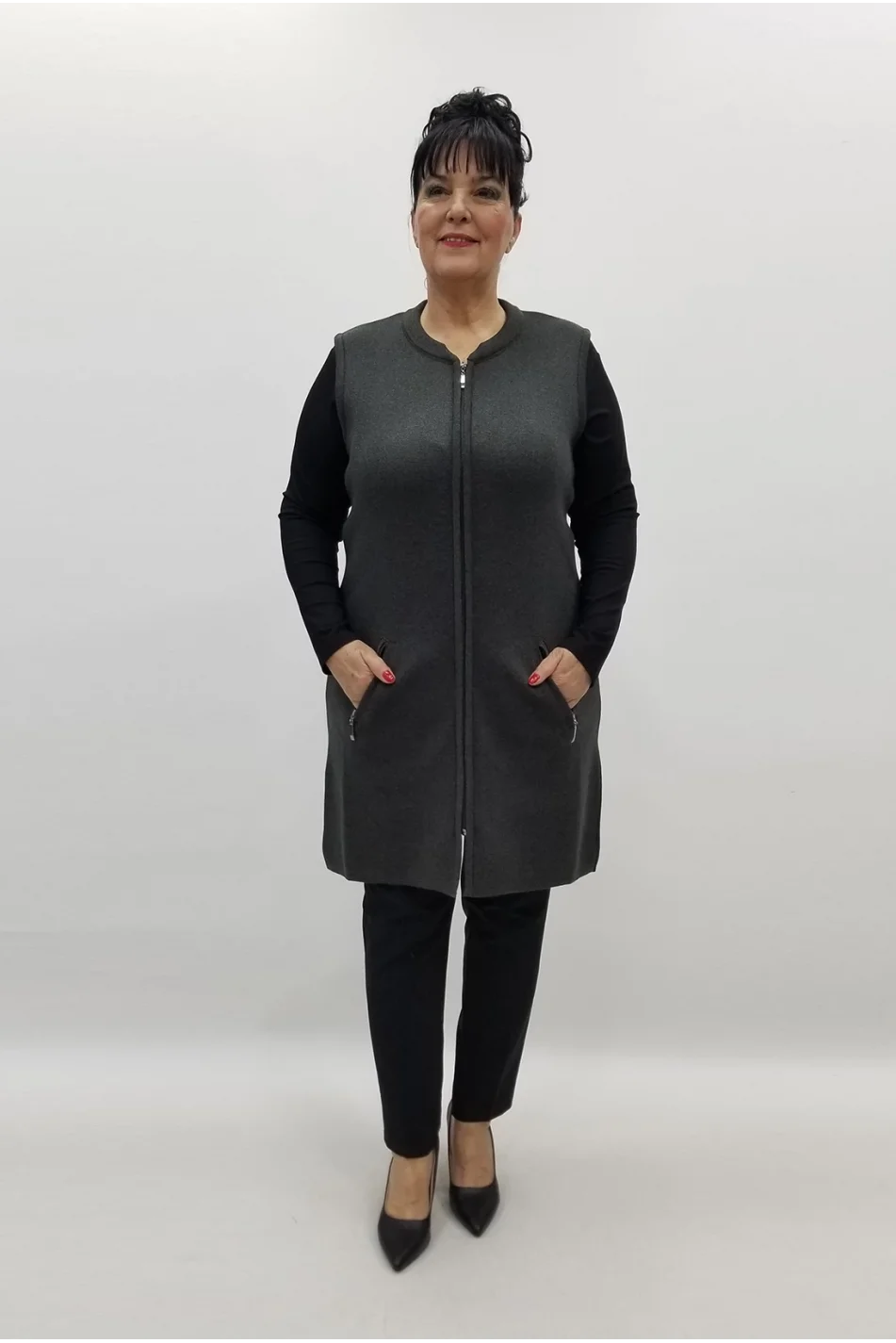 Miraggio Büyük Beden Yelek 99433 FÜME