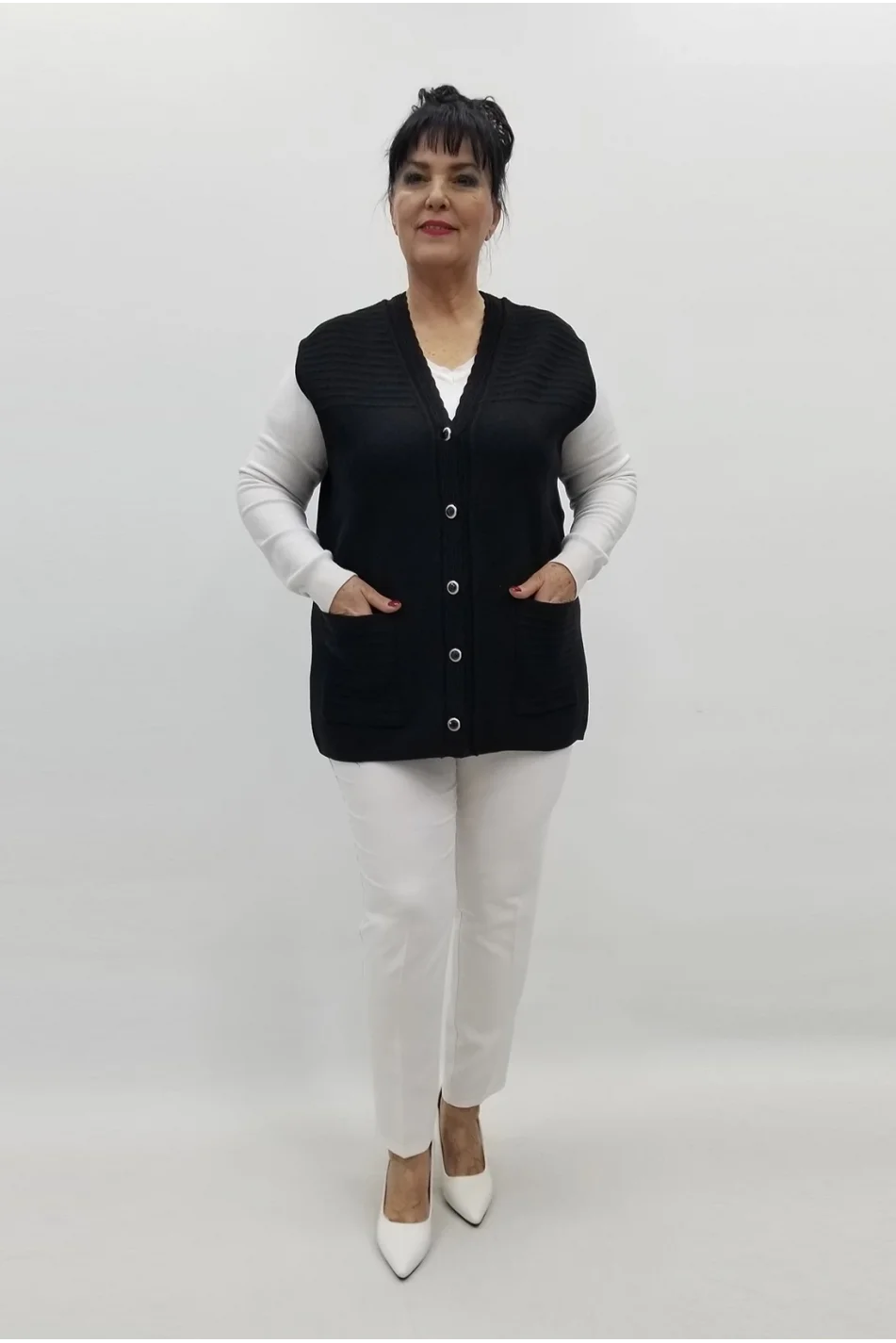 Miraggio Büyük Beden Yelek 99473 SİYAH