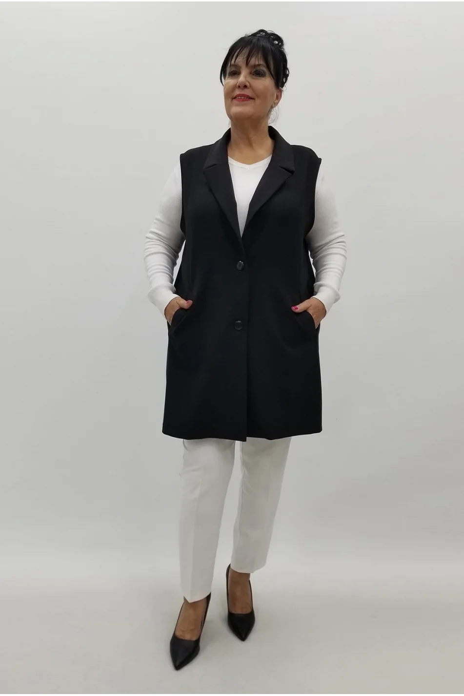 Miraggio Büyük Beden Yelek 99998 SİYAH