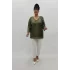 Miraggio Büyük Beden Abiye Bluz 99846 YAĞ YEŞİLİ