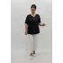 Miraggio Büyük Beden Bluz 98948 SİYAH