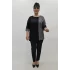Miraggio Büyük Beden Bluz 99430 SİY-GÜMÜŞ