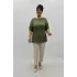 Miraggio Büyük Beden Bluz 99702 HAKİ