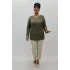 Miraggio Büyük Beden Bluz 99834 HAKİ