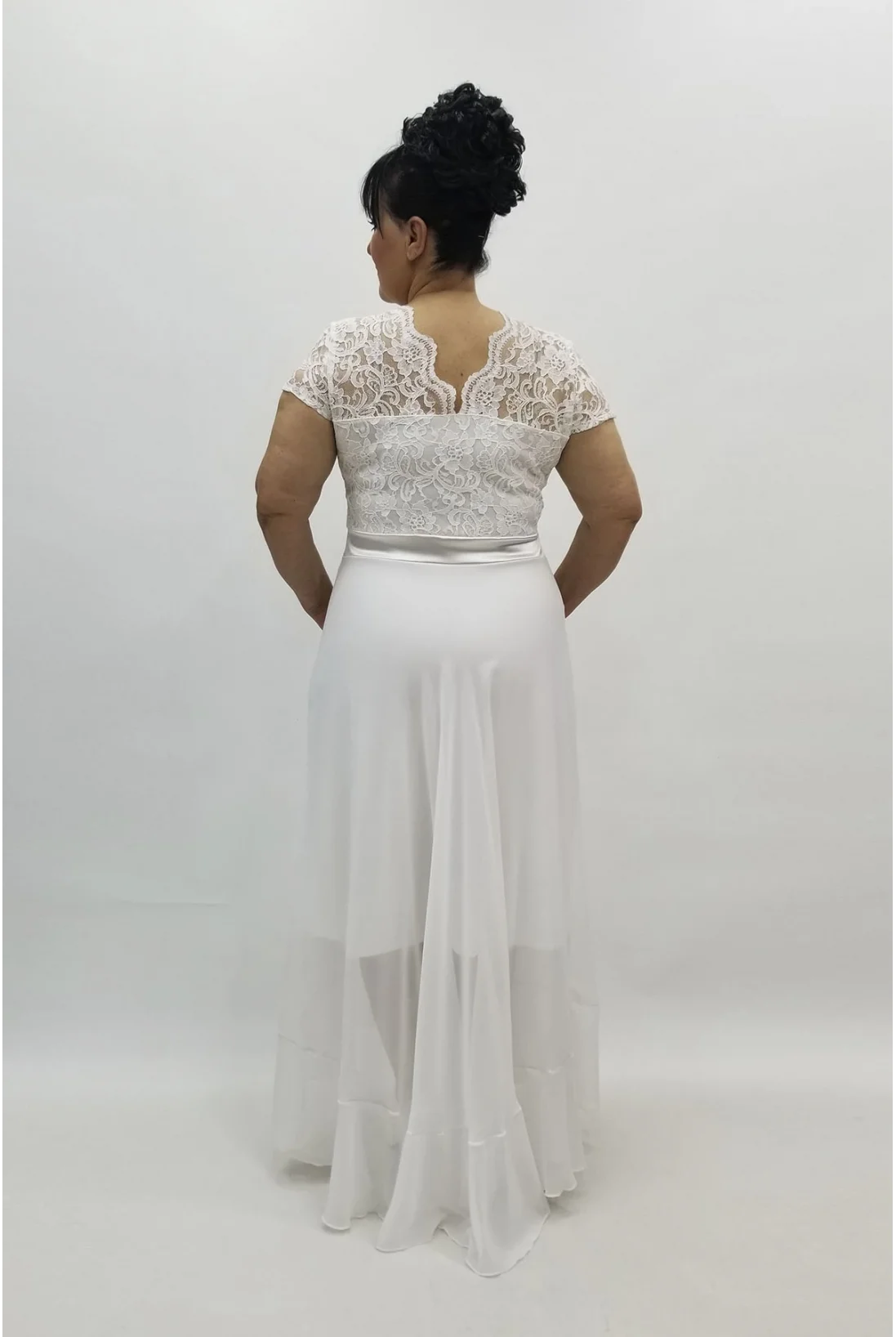 Miraggio Büyük Beden Abiye Elbise 98376 Beyaz