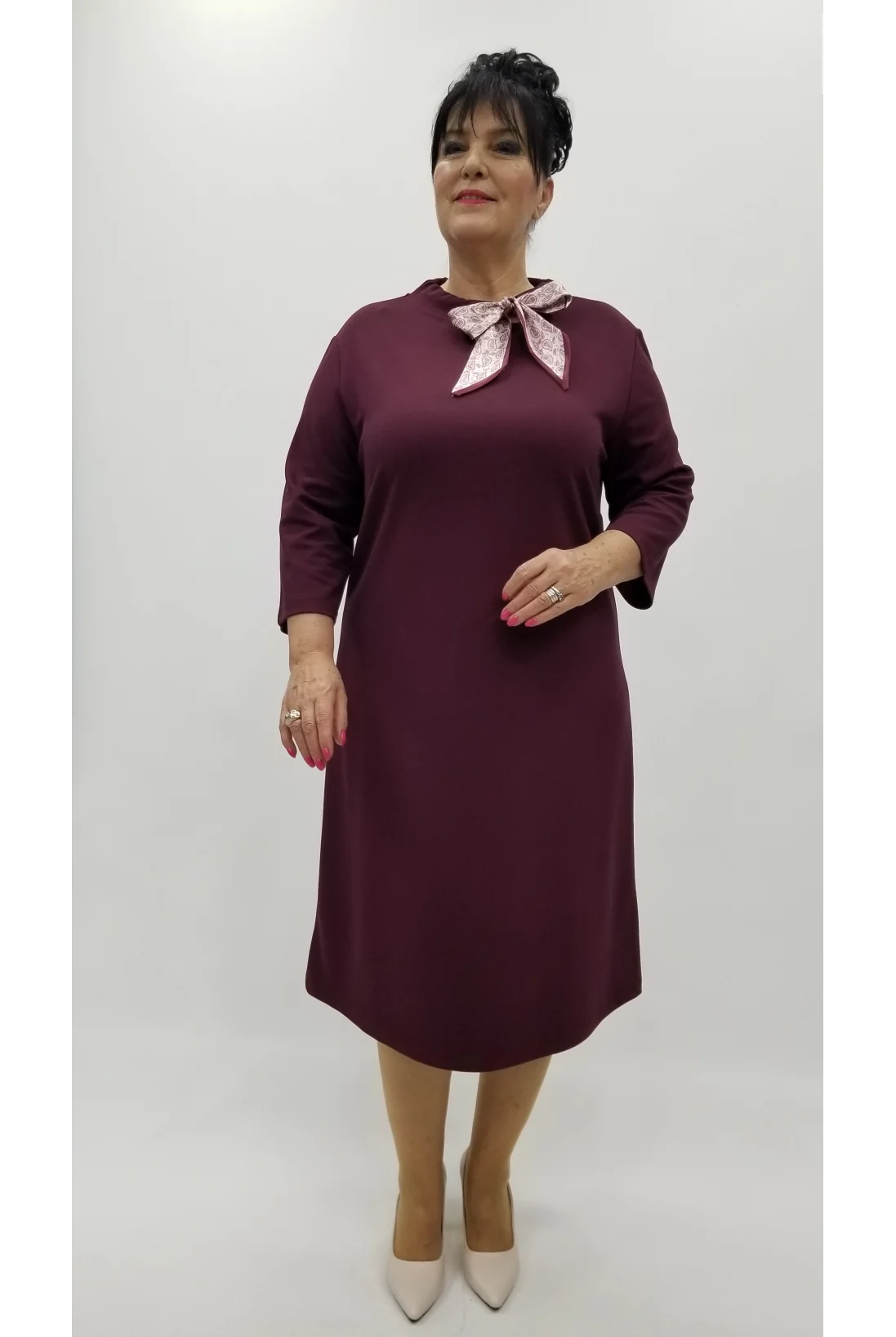 Miraggio Büyük Beden Elbise 4383 BORDO