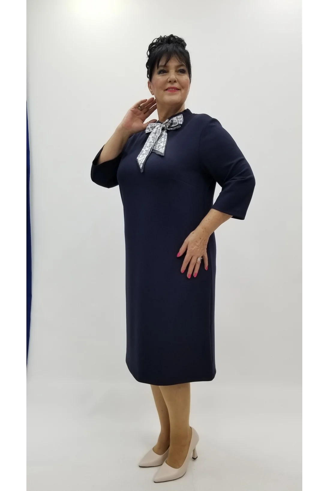 Miraggio Büyük Beden Elbise 4383 LACİVERT