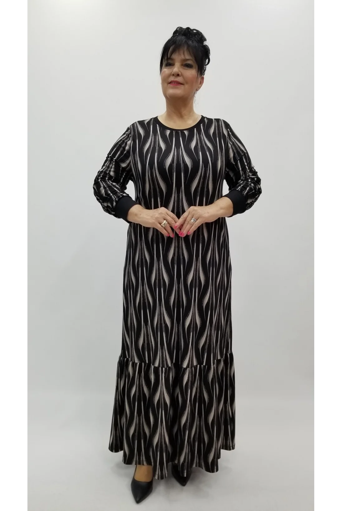 Miraggio Büyük Beden Elbise 4375 SİYAH