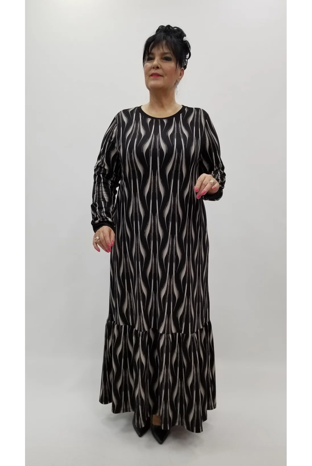 Miraggio Büyük Beden Elbise 4375 SİYAH