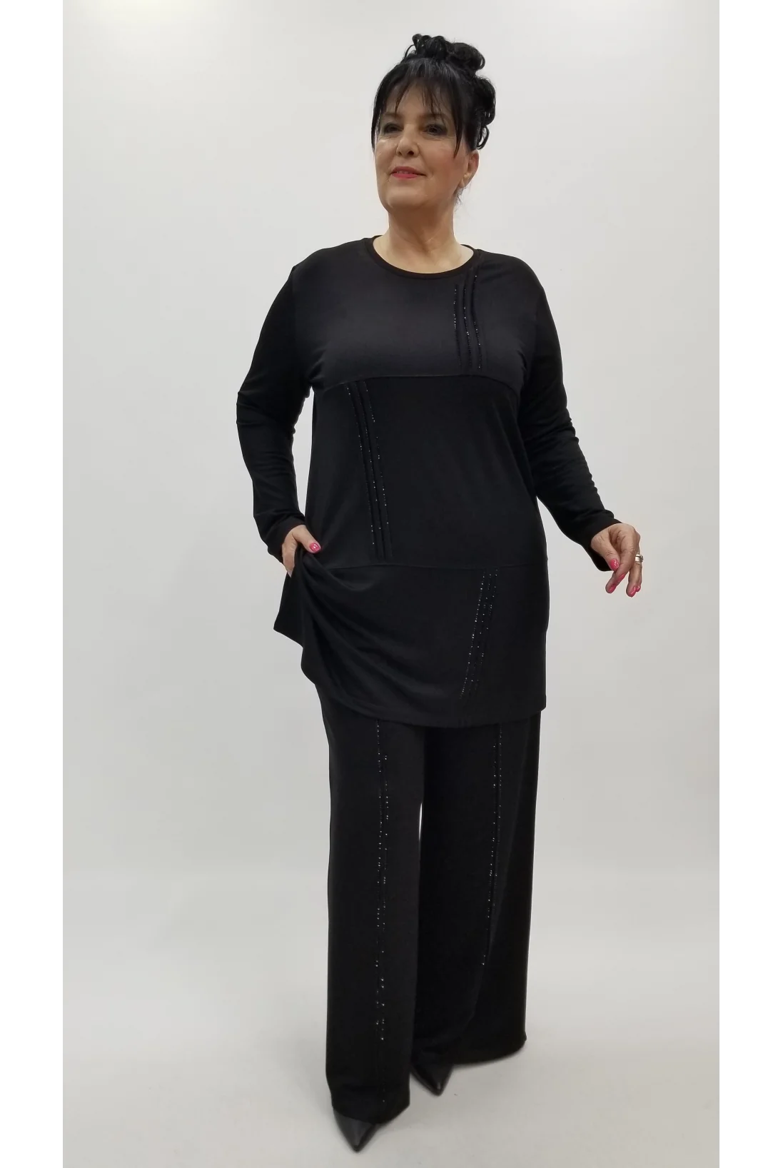 Miraggio Büyük Beden Takım 4323 SİYAH