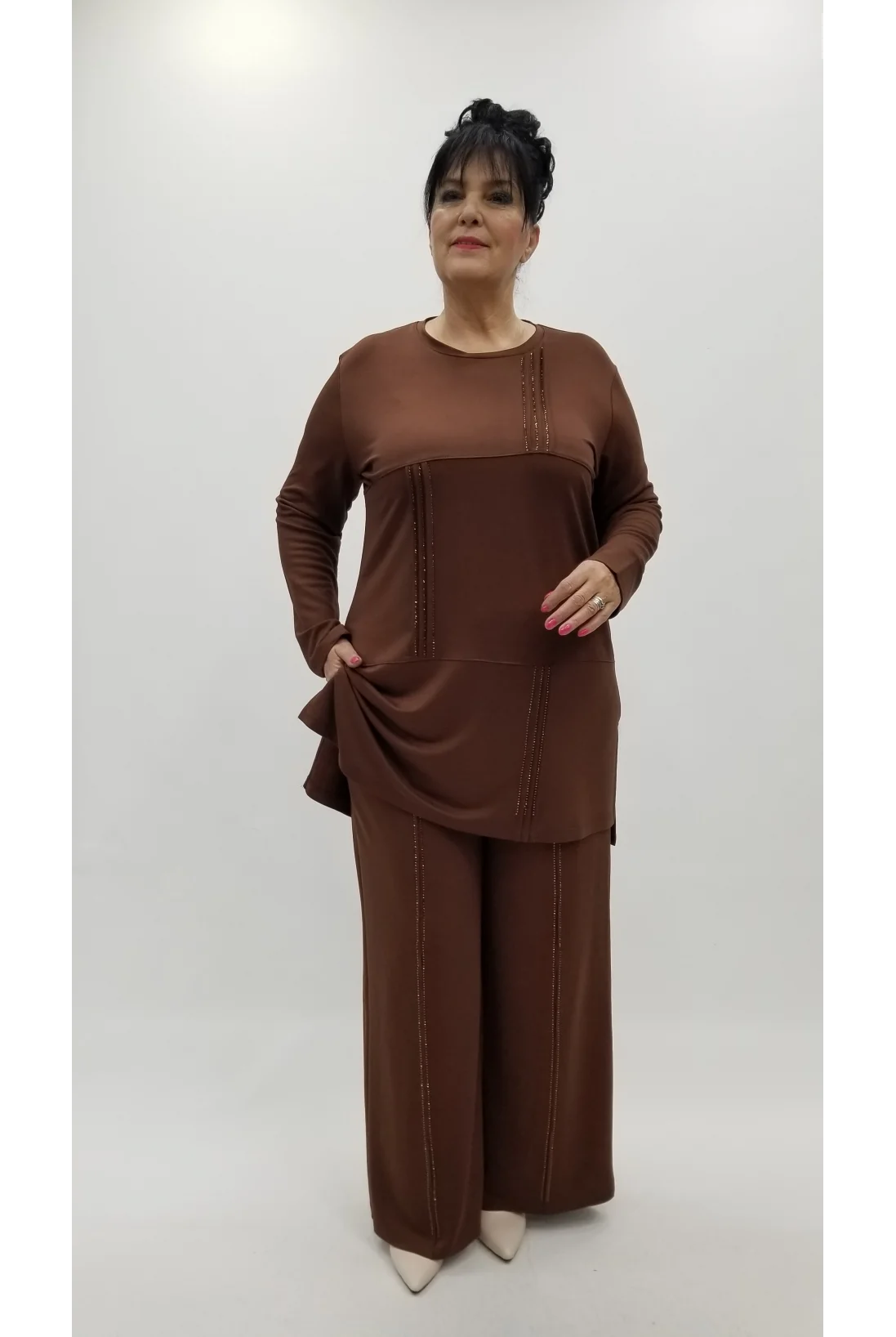 Miraggio Büyük Beden Takım 4323 KAHVE