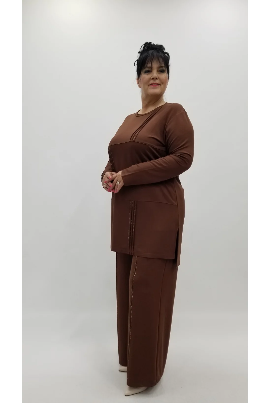 Miraggio Büyük Beden Takım 4323 KAHVE