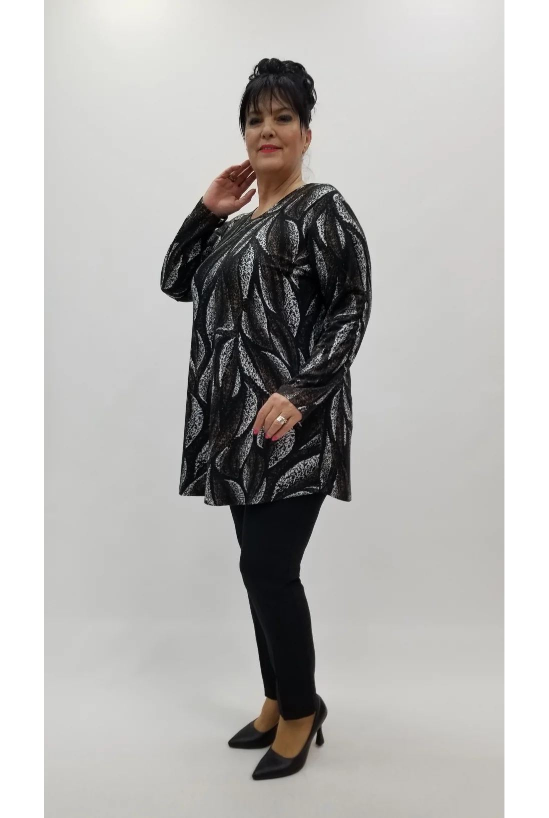 Miraggio Büyük Beden Bluz 4238 KAHVE